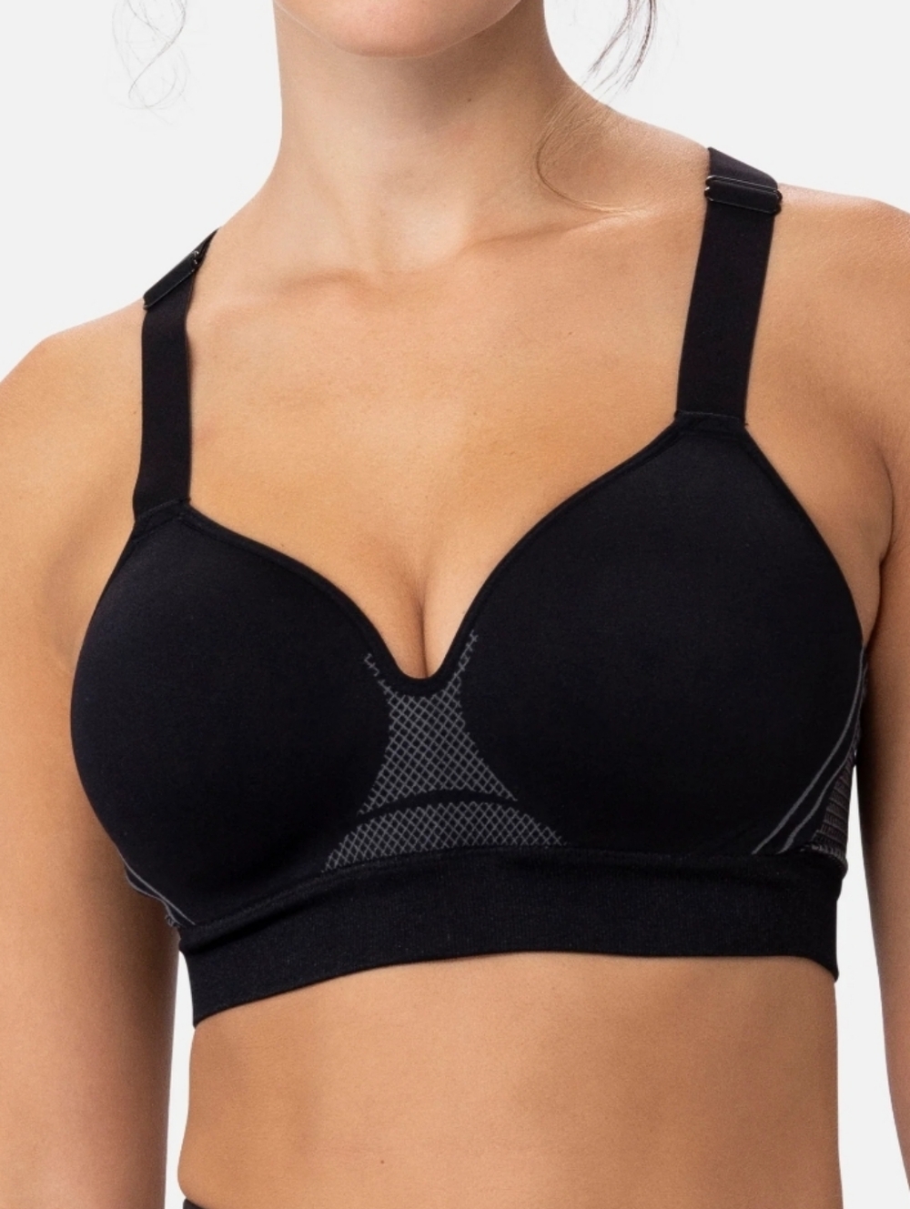 Underoutfit Level 2 Sports Bra Black Seamless Support 2X